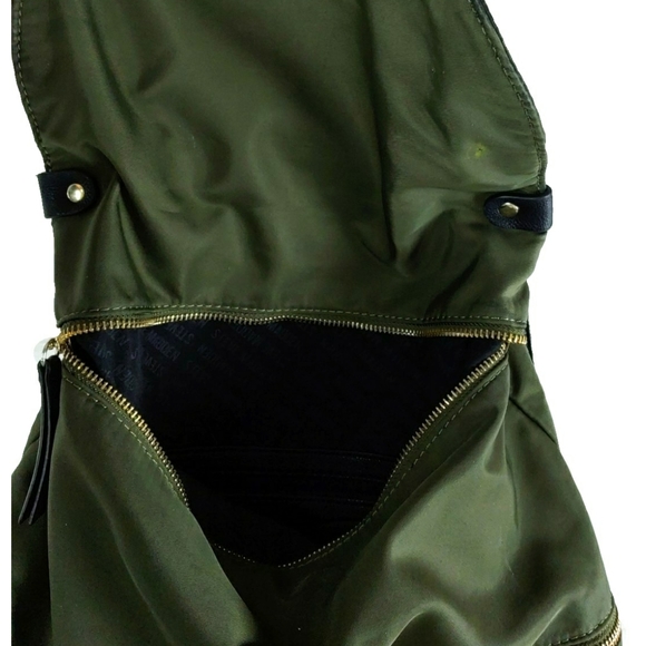 **SOLD**Steve Madden Olive Green Gold Zip Backpack - Picture 5 of 9